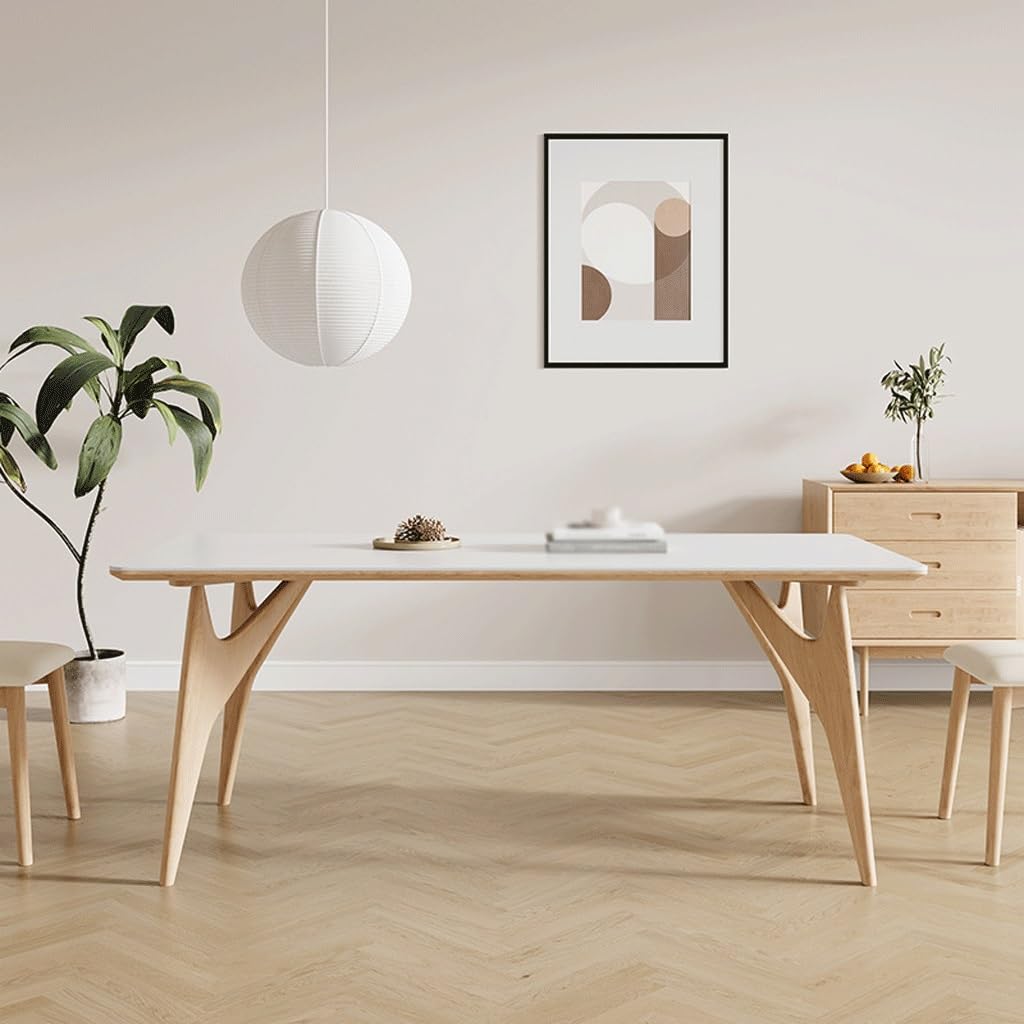 DINING TABLE | RECT TOP 27@りん Amazon.com - Dining Table Coffee Table Pure white slate dining